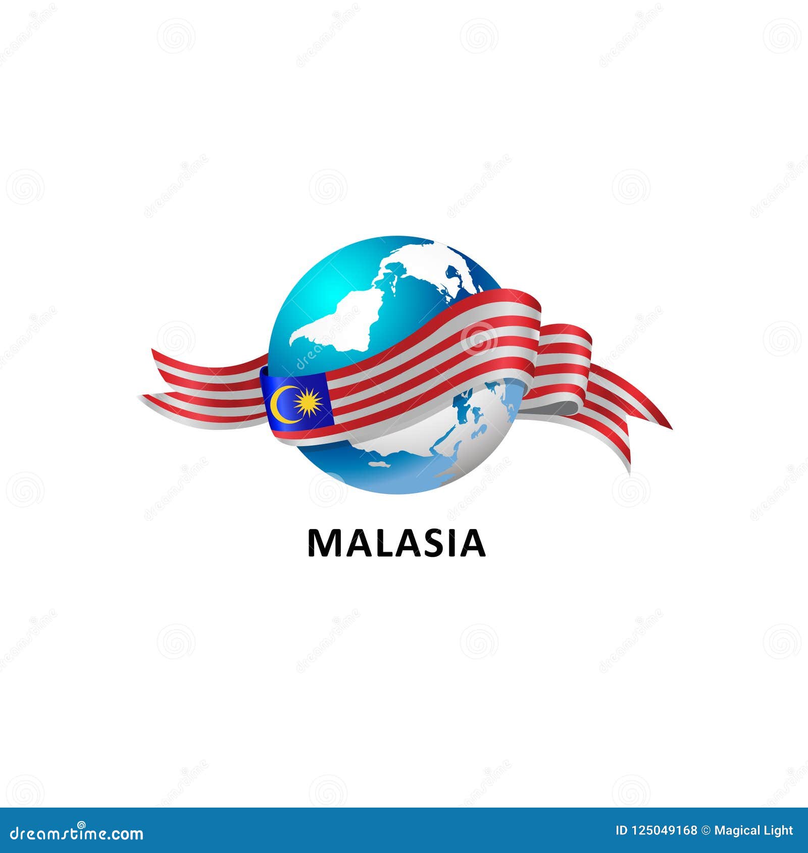 world with malasia flag